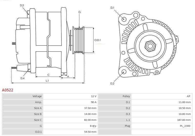 AS-PL A0522 Alternator