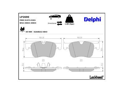 DELPHI LP2690 Brake Pad Set, disc brake