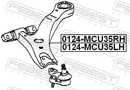 FEBEST 0124-MCU35RH Control/Trailing Arm, wheel suspension