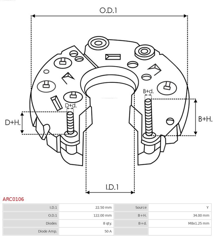 AS-PL ARC0106 Rectifier, alternator