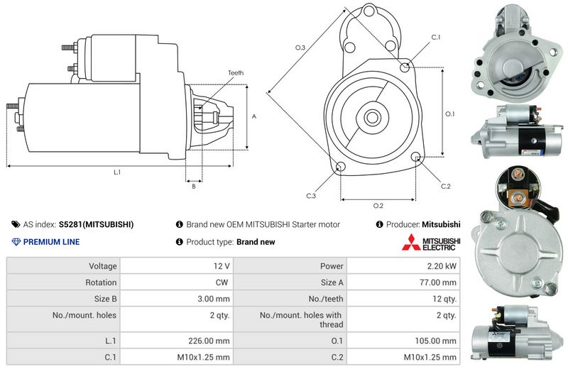 AS-PL S5281(MITSUBISHI) Starter