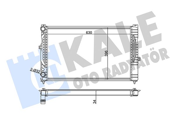 KALE Volkswagen радіатор охолодження Audi A4/6,Passat,Skoda SuperB I 1.8/2.3