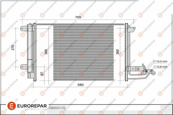 Конденсатор, система кондиціонування повітря, Eurorepar 1609634880