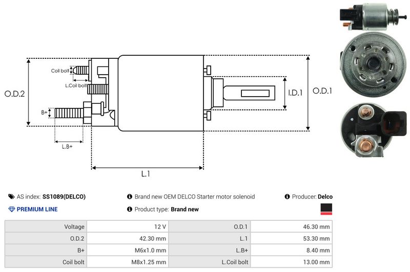 Magnetlülitus, starter, AS-PL SS1089(DELCO)