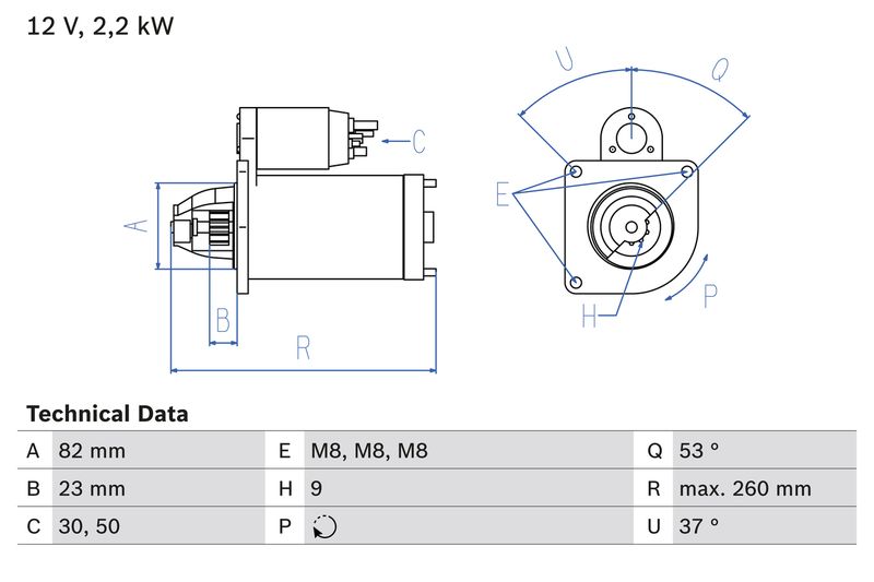 BOSCH Startmotor / Starter 0 986 017 020