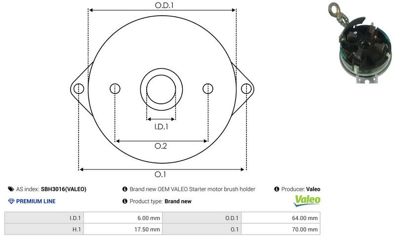 AS-PL SBH3016(VALEO) Starter Lid, carburettor