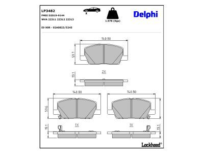 DELPHI LP3482 Brake Pad Set, disc brake