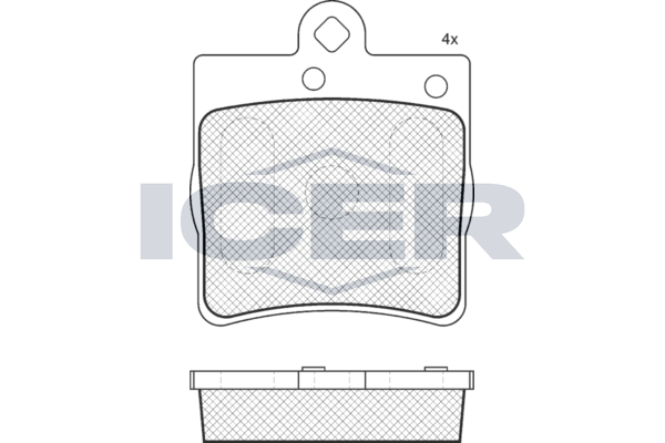 Комплект гальмівних накладок, дискове гальмо, Icer 181311-396