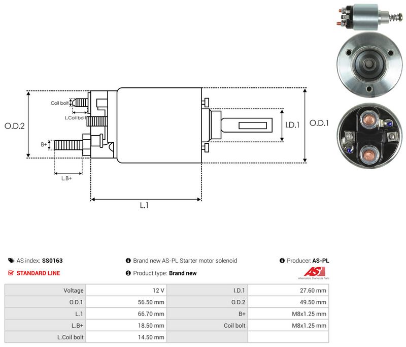 Magnetlülitus, starter, AS-PL SS0163
