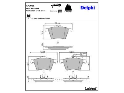 DELPHI LP2021 Brake Pad Set, disc brake