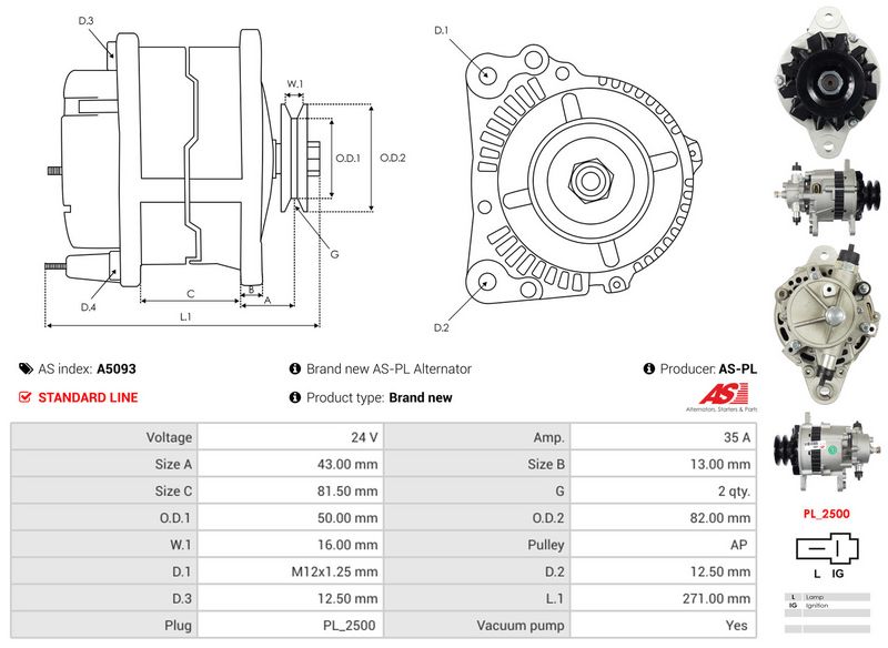 AS-PL A5093 Alternator