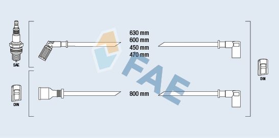 FAE Комплект проводов зажигания