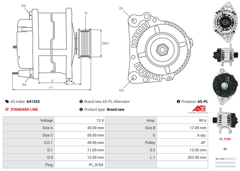 AS-PL A4132S Alternator