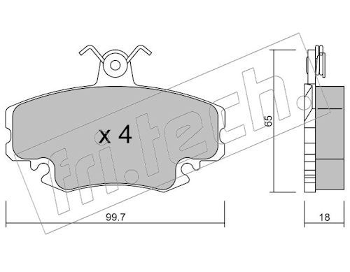fri.tech. 122.0 Brake Pad Set, disc brake