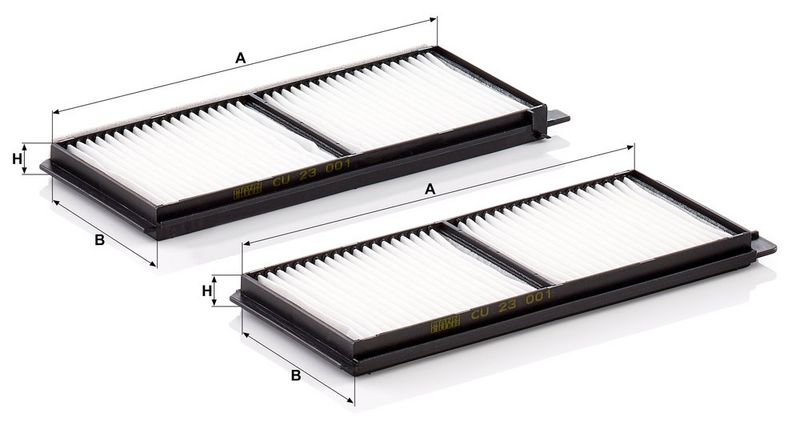 Filter, salongiõhk, MANN-FILTER CU 23 001-2