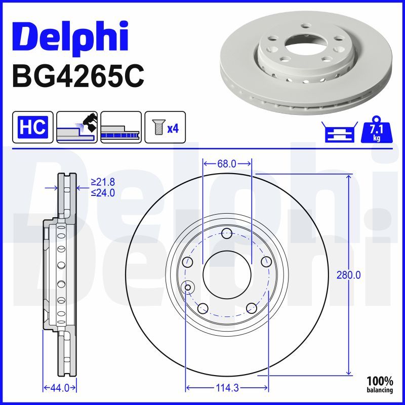 DELPHI BG4265C Brake Disc