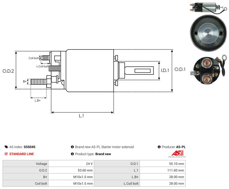 AS-PL SS5045 Solenoid Switch, starter