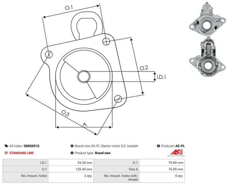 AS-PL SBR0091S Starter Lid, carburettor