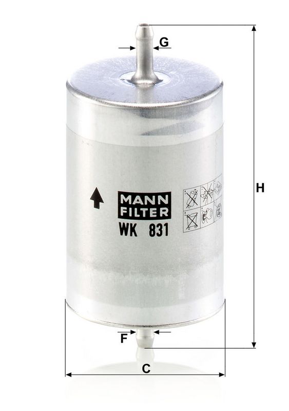 Kütusefilter, MANN-FILTER WK 831