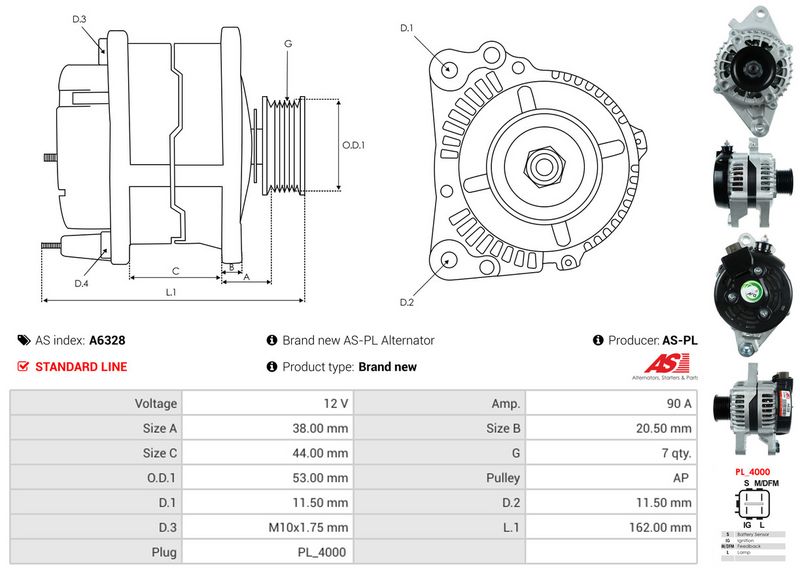 AS-PL A6328 Alternator