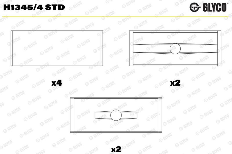 Coussinet+vilebrequin GLYCO H1345/4 STD