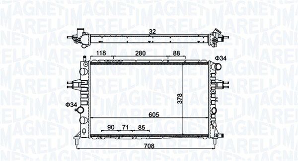 Радіатор, система охолодження двигуна, Magneti Marelli 350213192300