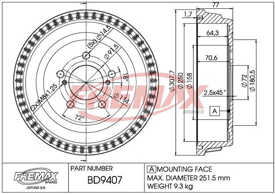 Piduritrummel FREMAX BD-9407
