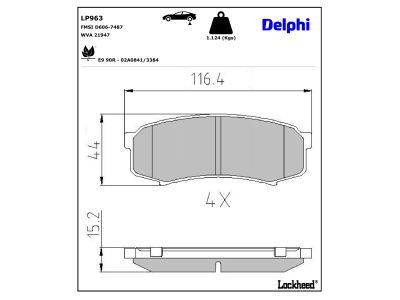 DELPHI LP963 Brake Pad Set, disc brake