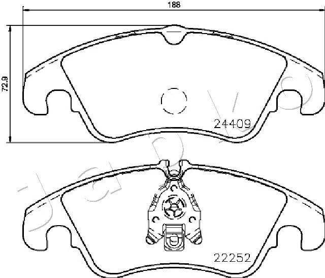 JAPKO 500916 Brake Pad Set, disc brake