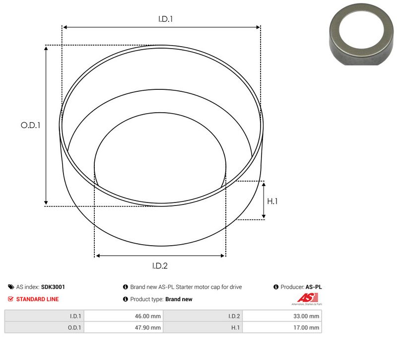 Remondikomplekt, Starter, AS-PL SDK3001