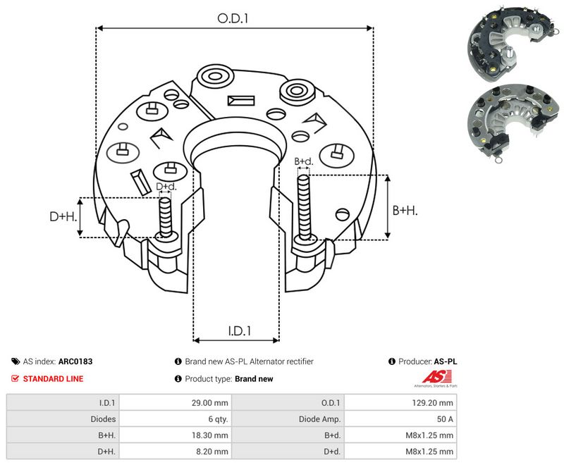 AS-PL ARC0183 Rectifier, alternator