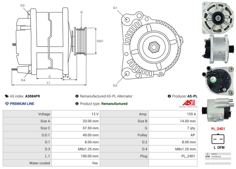 AS-PL A3084PR Alternator