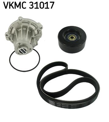 SKF Water Pump + V-Ribbed Belt Set VKMC 31017