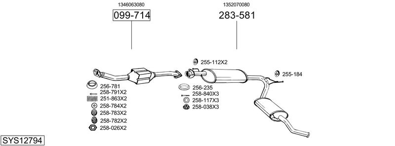 BOSAL kipufogórendszer SYS12794