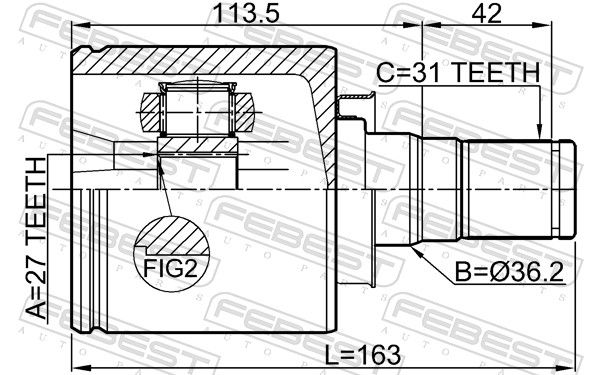 FEBEST 2911-FLIIFLH Joint Kit, drive shaft