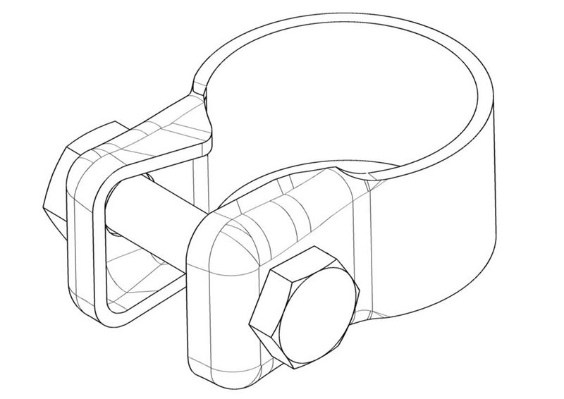 Set accesorii WEBASTO Exhaust clamp Di 24 - 26 mm, stainless steel 1320103A