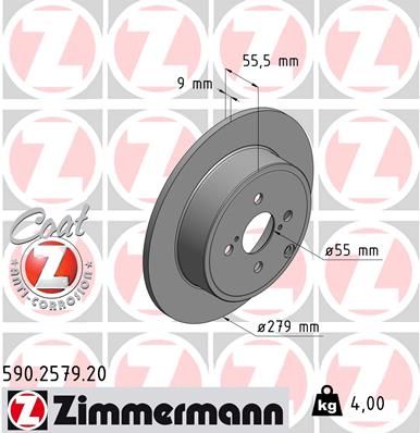 Гальмівний диск, Zimmermann 590.2579.20