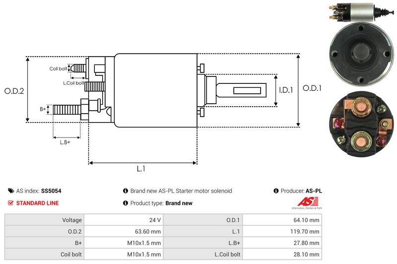 AS-PL SS5054 Solenoid Switch, starter
