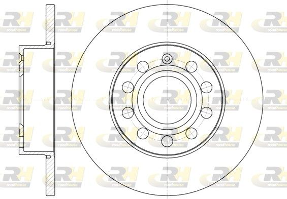 Гальмівний диск, задня вісь, повн., 259,8мм, кількість отворів 9, VW Caddy III - Touran - Golf V /VI, 2004>, Roadhouse 6650.00