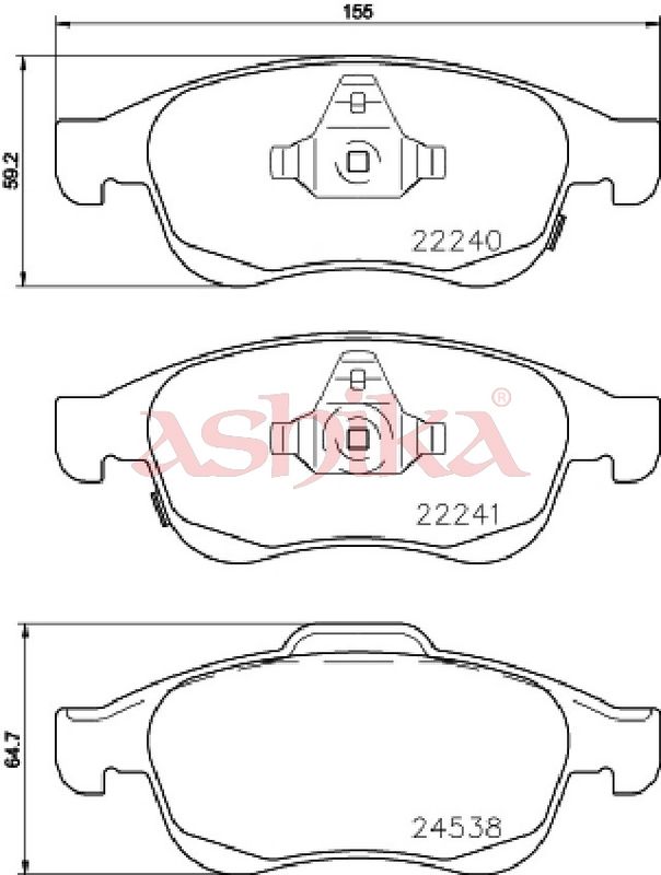 ASHIKA 50-00-0217 Brake Pad Set, disc brake