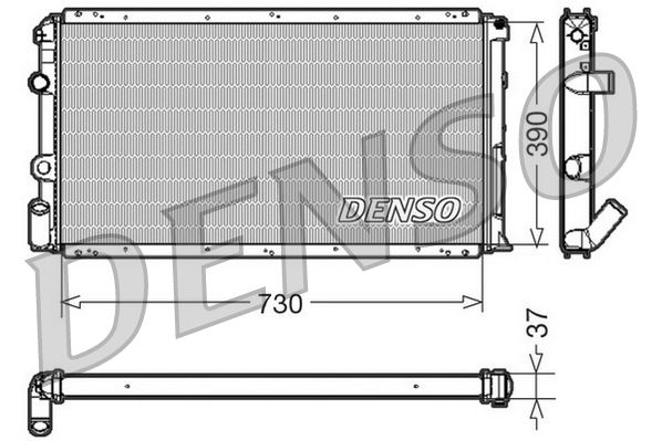 Радіатор, система охолодження двигуна, Denso DRM23091