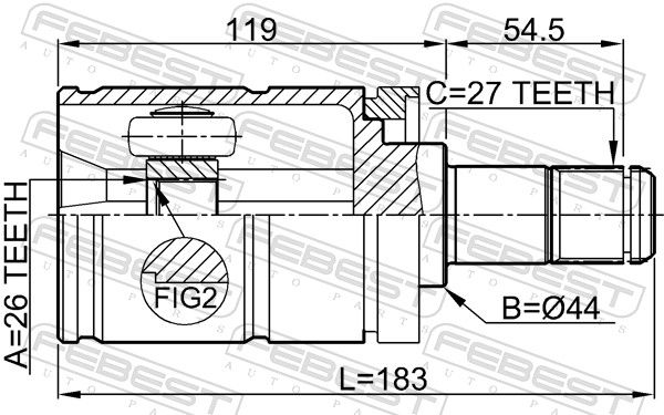 FEBEST 1911-E53LH Joint Kit, drive shaft