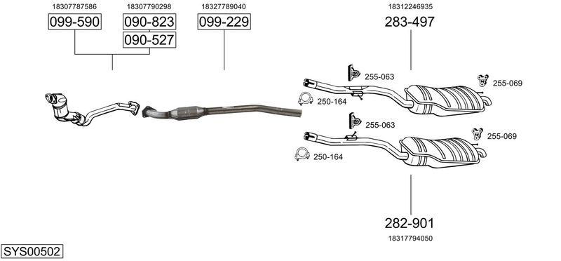 BOSAL kipufogórendszer SYS00502