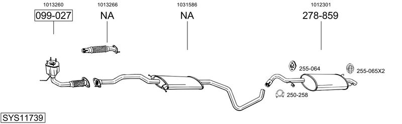 BOSAL kipufogórendszer SYS11739