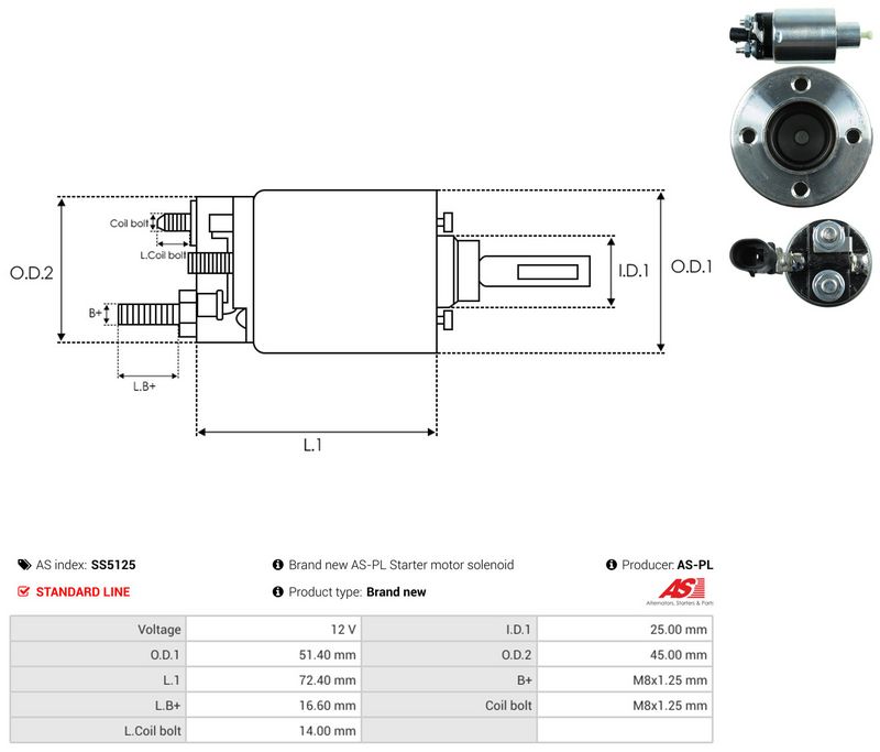 Magnetlülitus, starter, AS-PL SS5125