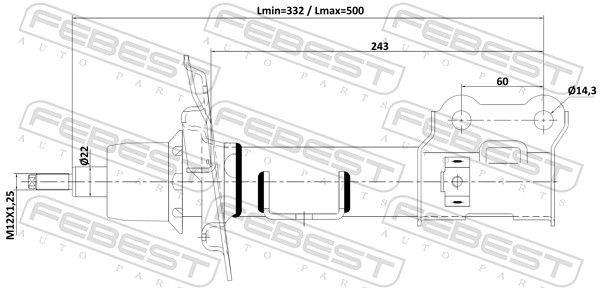 FEBEST 12110-014FR Shock Absorber