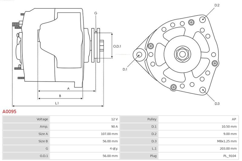 AS-PL A0095 Alternator