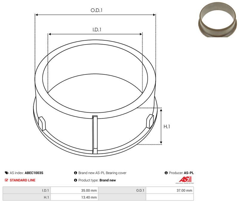 AS-PL ABEC1003S Protective Cap, alternator