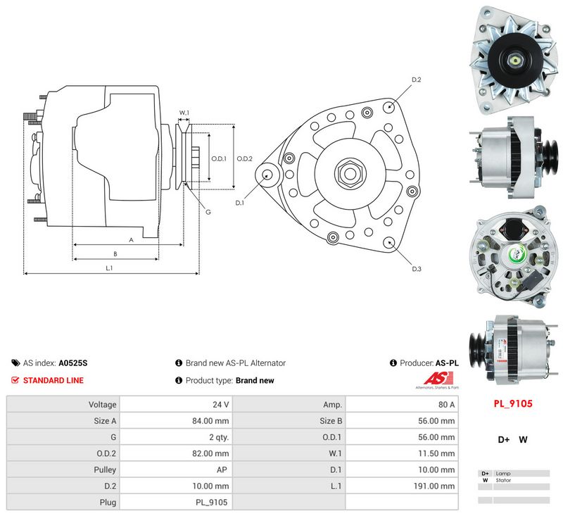 AS-PL A0525S Generatorius
