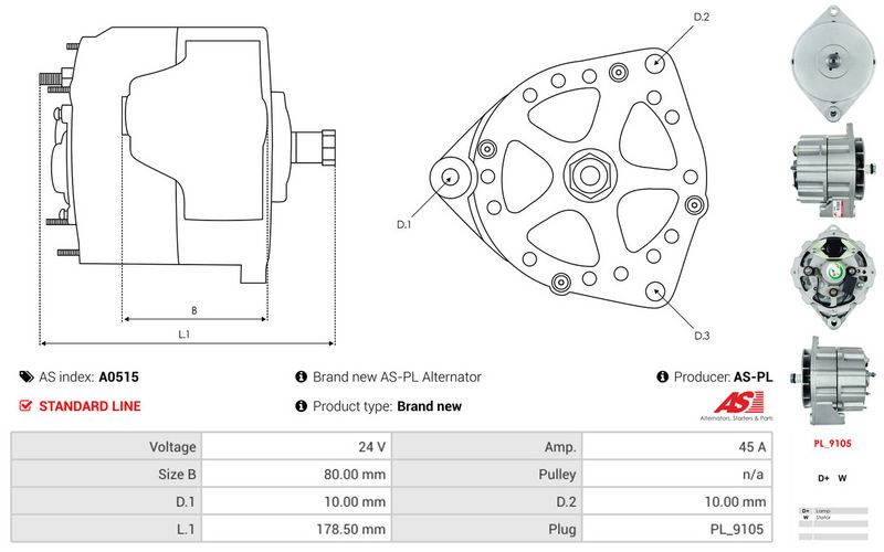 AS-PL A0515 Alternator